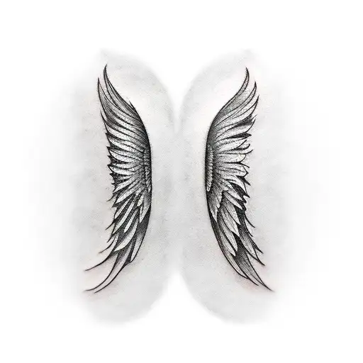 an angel wing and a demon wing tattoo design idea