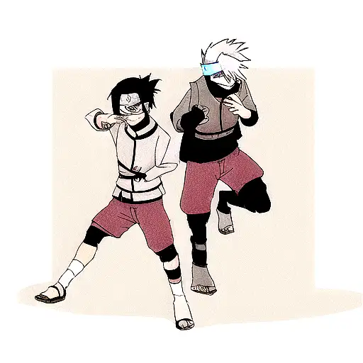 hatake kakashi and uchiha obito tattoo design idea