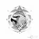 eagle with aztec calendar tattoo design idea