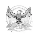 eagle with aztec calendar tattoo design idea