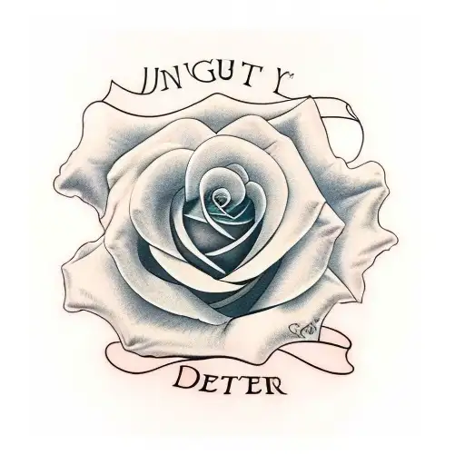 rose with cursive signatur in the middle. July 26th 1995 dat underneath. Fingerprints nearby tattoo design idea