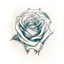 Pasadena rose with cursive signatur in teh middle. July 26th 1995 dat underneath. Fingerprints bearby tattoo design idea