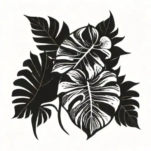one monstera leaf tattoo design idea