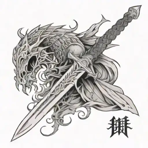 berserk dragonslayer sword minimal tattoo design tattoo design idea