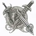 berserk dragonslayer sword minimal tattoo design tattoo design idea