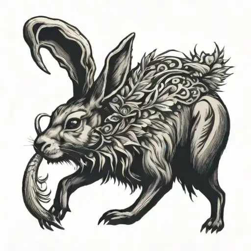 Jackalope tattoo design idea