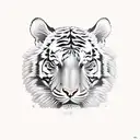 tiger face whith 3 sunflowers  tattoo design idea