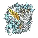 tree and phoenix rising from the ashes tattoo design idea