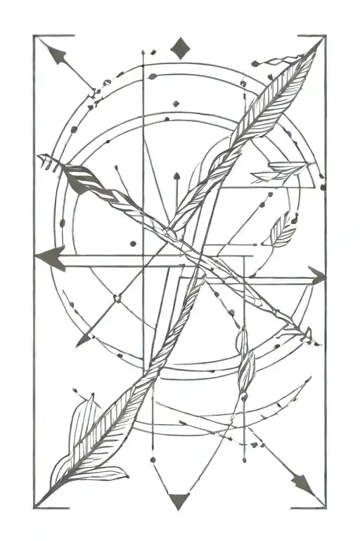 Ray AND arrows crossing tattoo design idea
