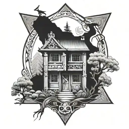 Mimir jotnar shrine tattoo design idea