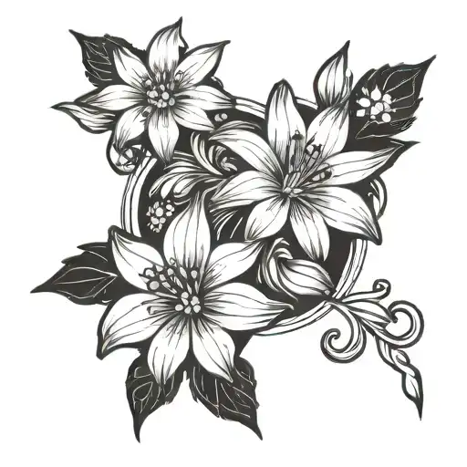  simple flowers coming out of door cracked open  tattoo design idea