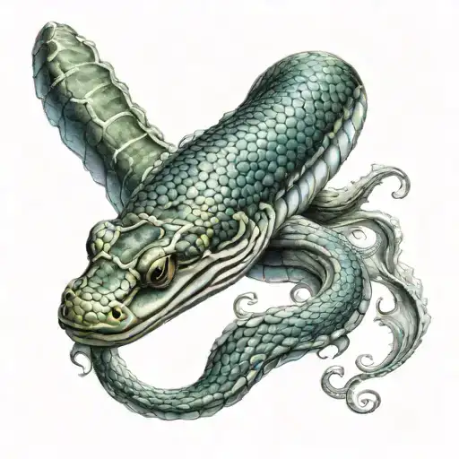 evil moray eel tattoo design idea