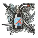 Pepsi bottle top logo. hairdresser scissors. firefighter  tattoo design idea