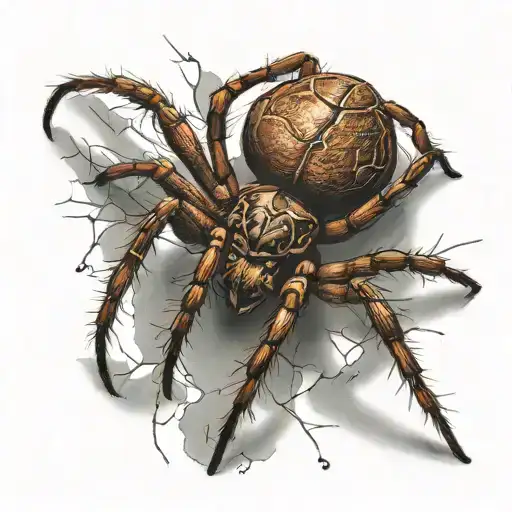 brown recluse spider crawling tattoo design idea