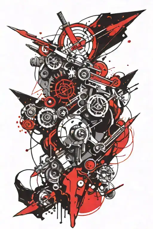 Dart surrounded tattoo design idea