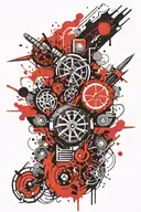 Dart surrounded tattoo design idea