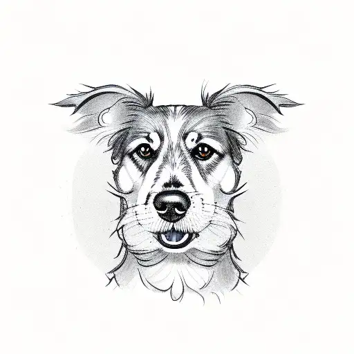 yorkshire dog with tongue out  tattoo design idea