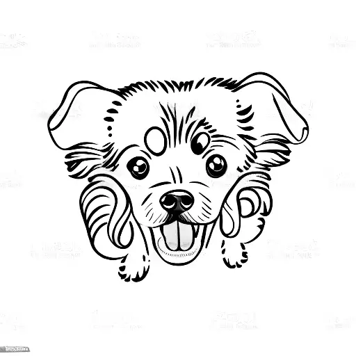 yorkshire dog with tongue out  tattoo design idea