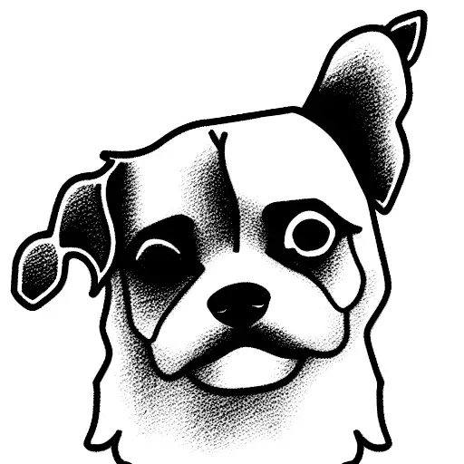 shihtzu small dog with a german shepherd  tattoo design idea