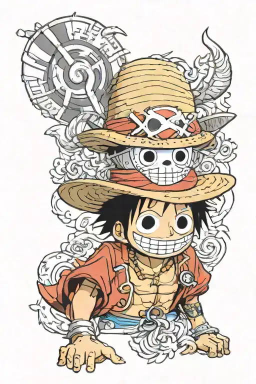 One Piece Straw Hat Outfit tattoo design idea