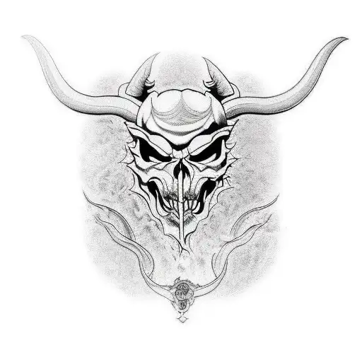 devil skull tattoo design idea