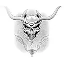 devil skull tattoo design idea