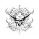 devil skull tattoo design idea