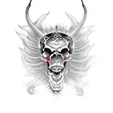 devil skull tattoo design idea