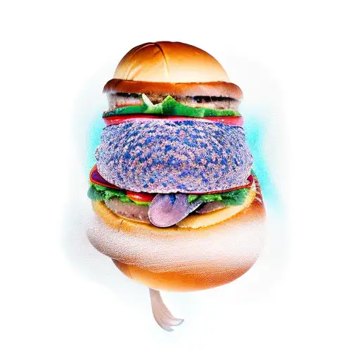 Pigeon in a hot dog bun tattoo design idea