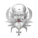 A wizard casting a spell with a wand tattoo design idea