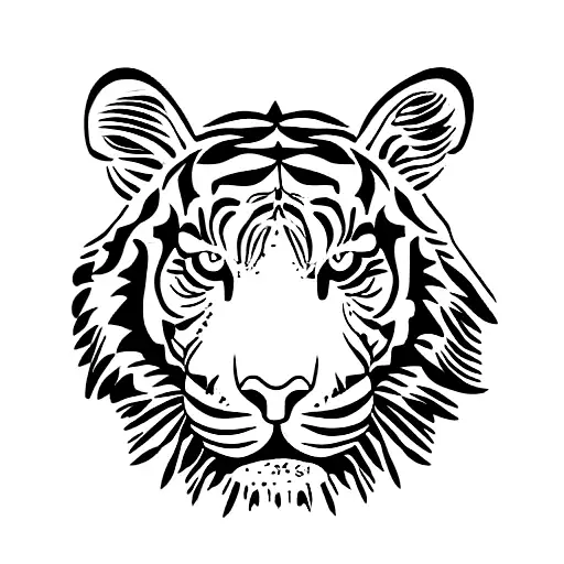indian tiger face tattoo design idea