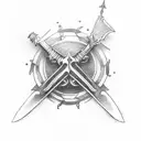 three swords card tattoo design idea