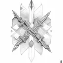 three swords card tattoo design idea