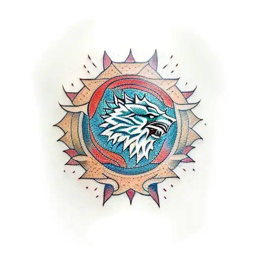 A traditional-style tattoo featuring the sigil of House Stark tattoo design idea