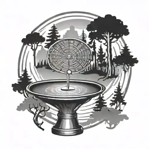 disc golf basket tattoo design idea