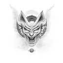 two Yin and Yang with devil horns and halo tattoo design idea