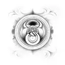 two Yin and Yang with devil horns and halo tattoo design idea