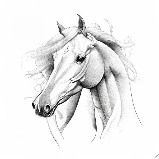 horse run tattoo design idea
