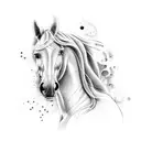 horse running tattoo design idea