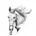 horse running tattoo design idea