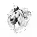 horse running tattoo design idea
