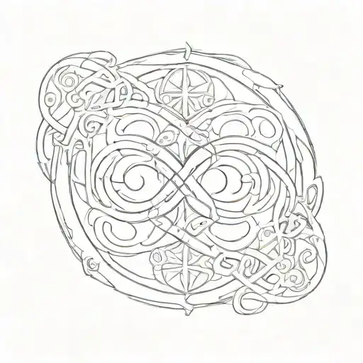 infinity symbol with the names Gustavo and Webber between the symbol tattoo design idea