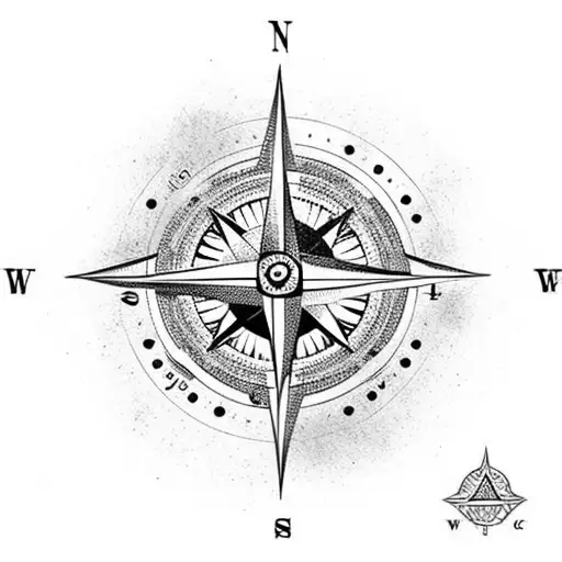 Compass, judgement, doe , hummingbird tattoo design idea