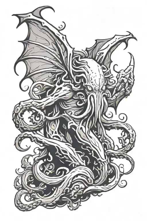 Cthulhu rising tattoo design idea