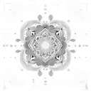 A dotwork mandala with the initials of each family member incorporated in the intricate patterns tattoo design idea