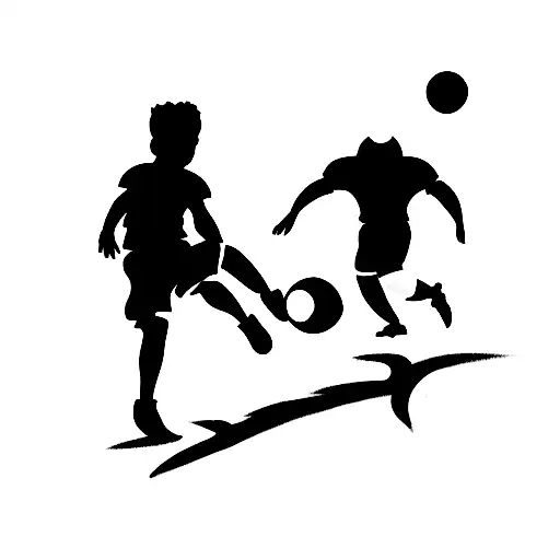 boy play football tattoo design idea