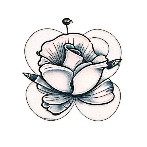 Mary Poppins, poppy flower, heart beat line tattoo design idea