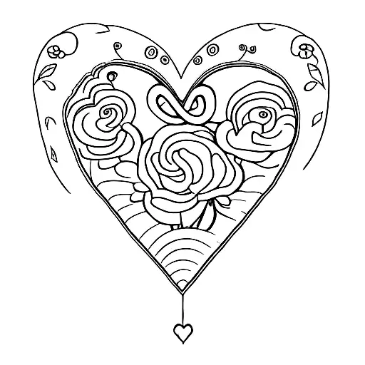 Mary Poppins, poppy flower, heart beat line tattoo design idea