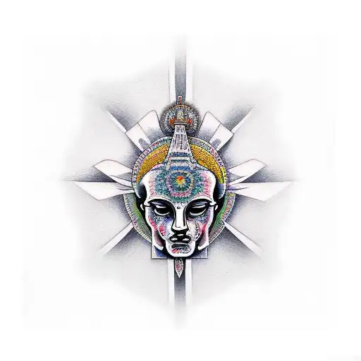 dualidad de buda tattoo design idea