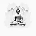 buddha duality tattoo design idea